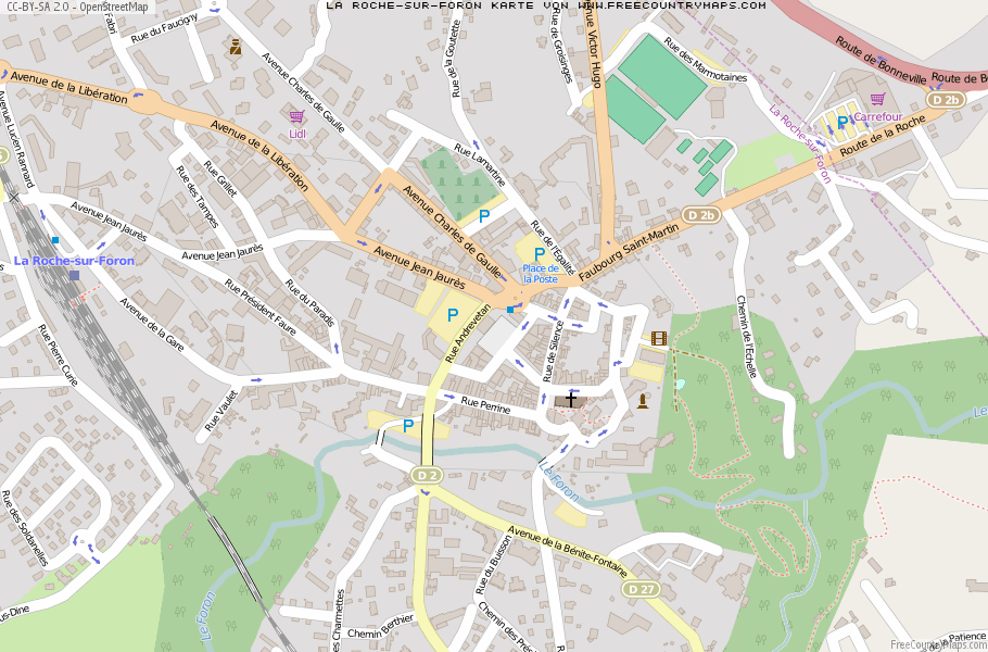 Karte Von La Roche-sur-Foron Frankreich