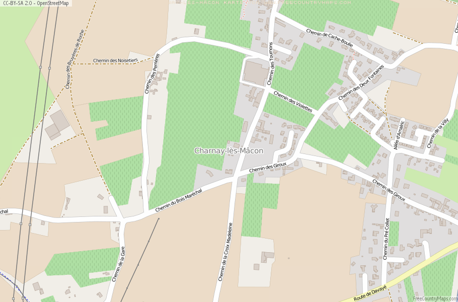 Karte Von Charnay-lès-Mâcon Frankreich