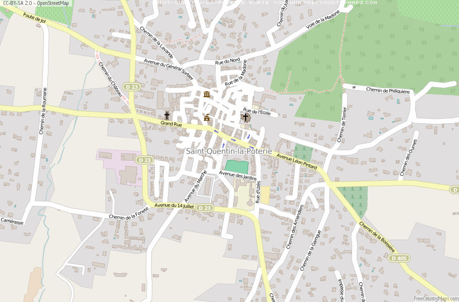 Karte Von Saint-Quentin-la-Poterie Frankreich