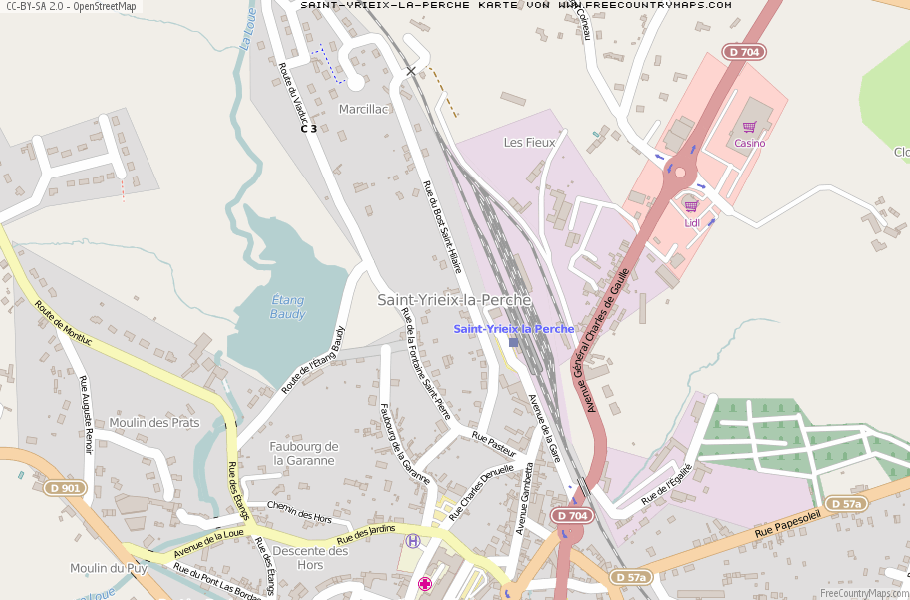 Karte Von Saint-Yrieix-la-Perche Frankreich