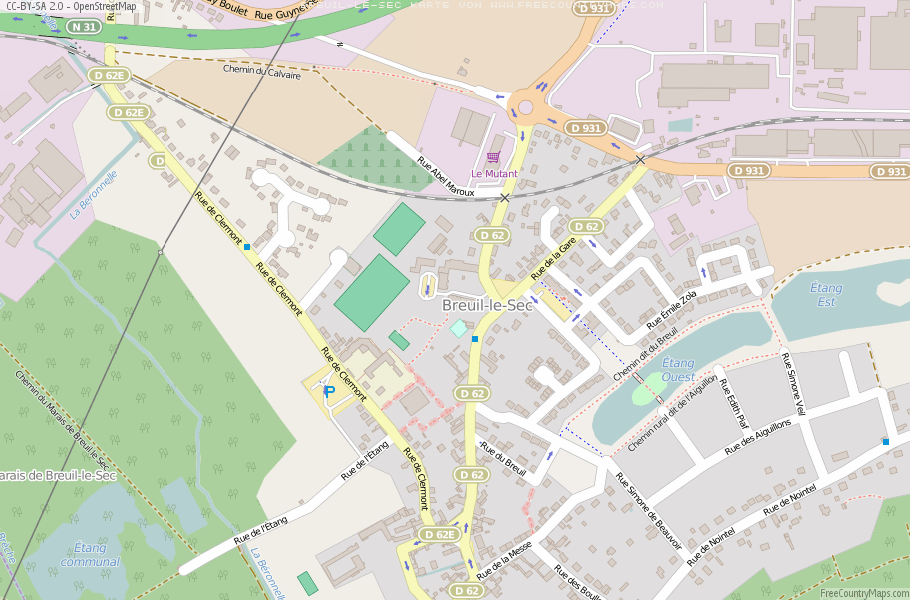 Karte Von Breuil-le-Sec Frankreich