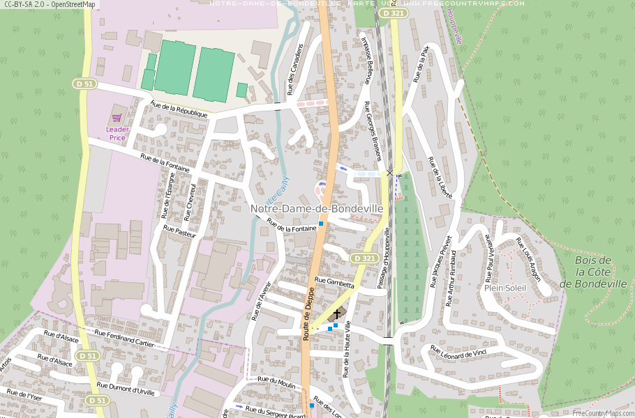 Karte Von Notre-Dame-de-Bondeville Frankreich