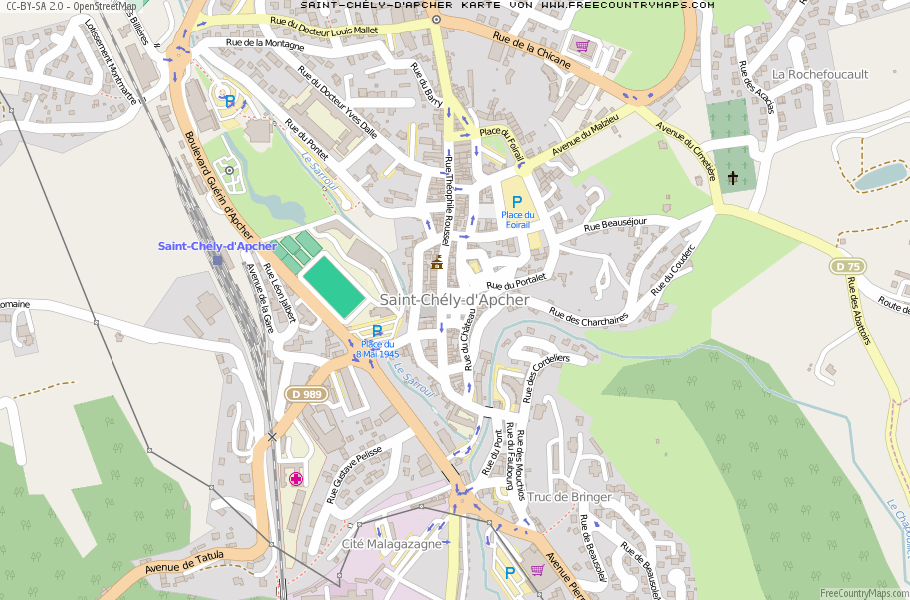 Karte Von Saint-Chély-d