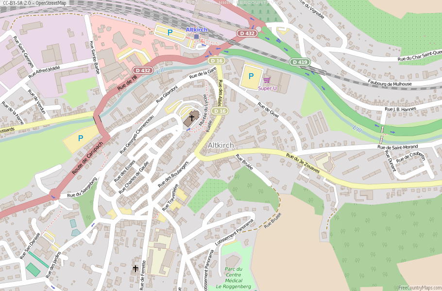 Karte Von Altkirch Frankreich
