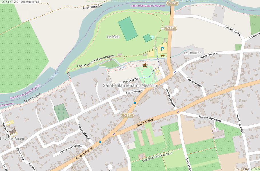 Karte Von Saint-Hilaire-Saint-Mesmin Frankreich