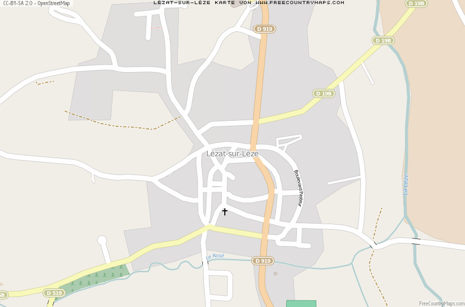 Karte Von Lézat-sur-Lèze Frankreich