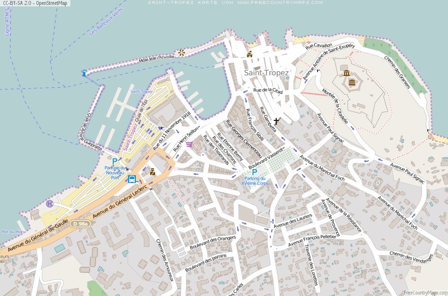 Karte Von Saint-Tropez Frankreich