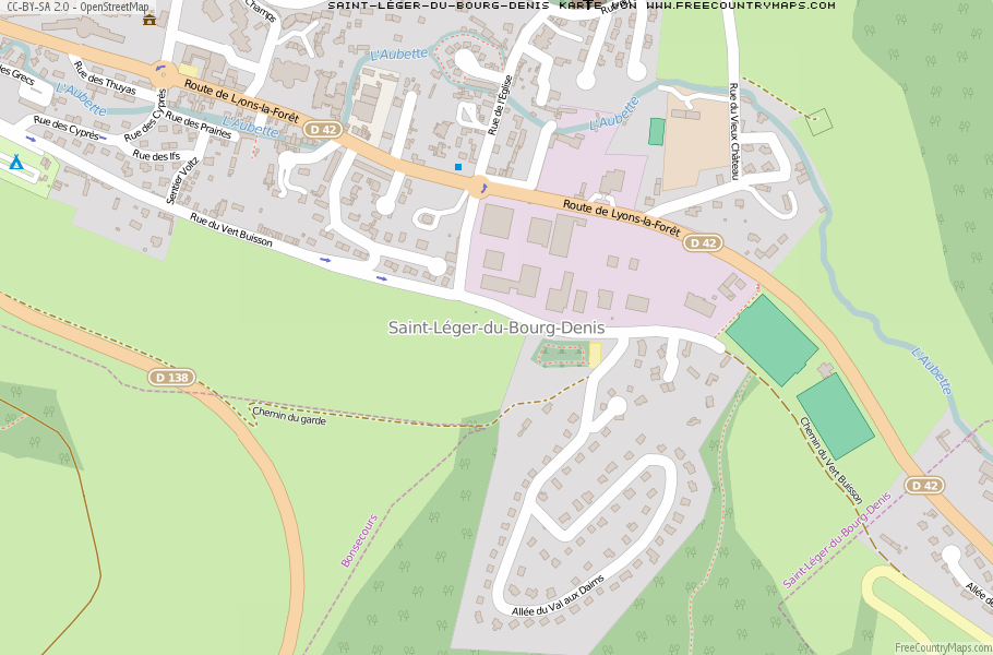 Karte Von Saint-Léger-du-Bourg-Denis Frankreich