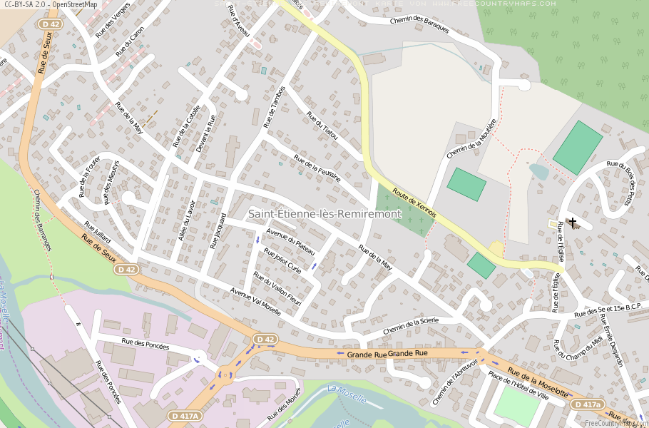 Karte Von Saint-Étienne-lès-Remiremont Frankreich