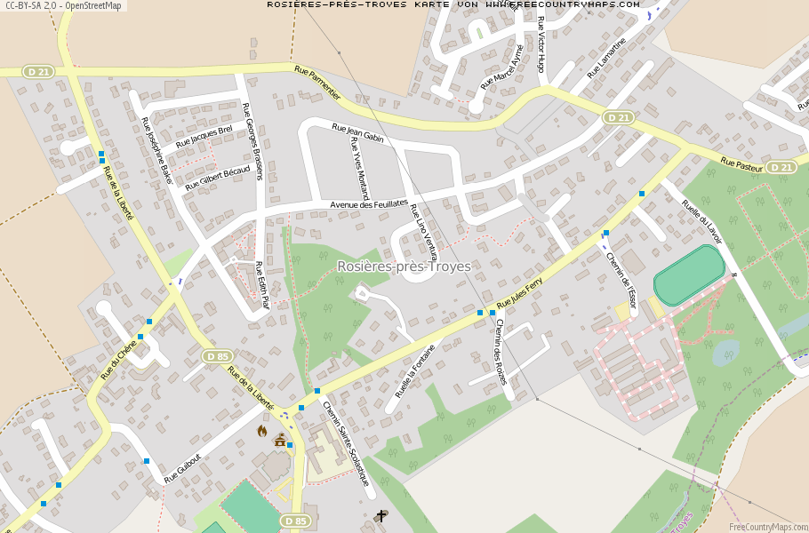 Karte Von Rosières-près-Troyes Frankreich