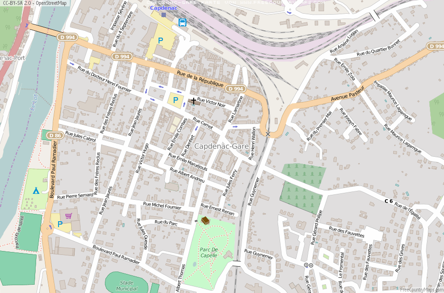 Karte Von Capdenac-Gare Frankreich