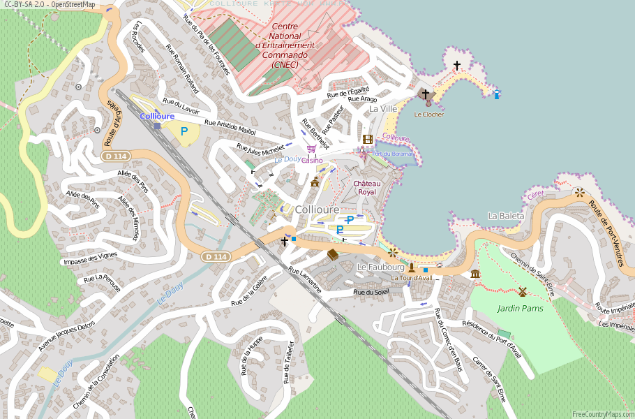 Karte Von Collioure Frankreich