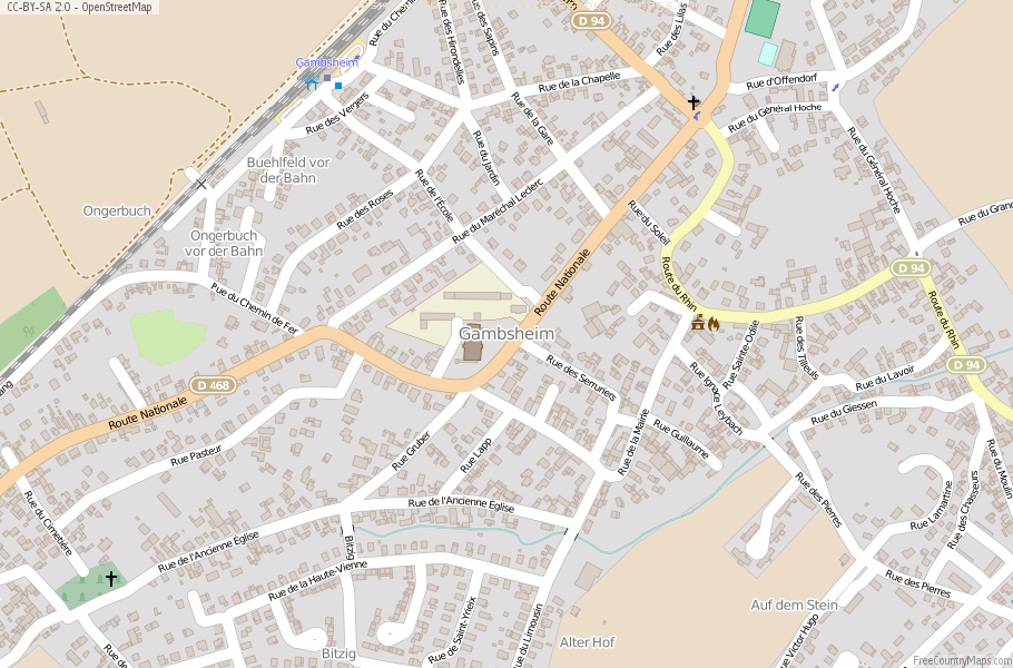 Karte Von Gambsheim Frankreich