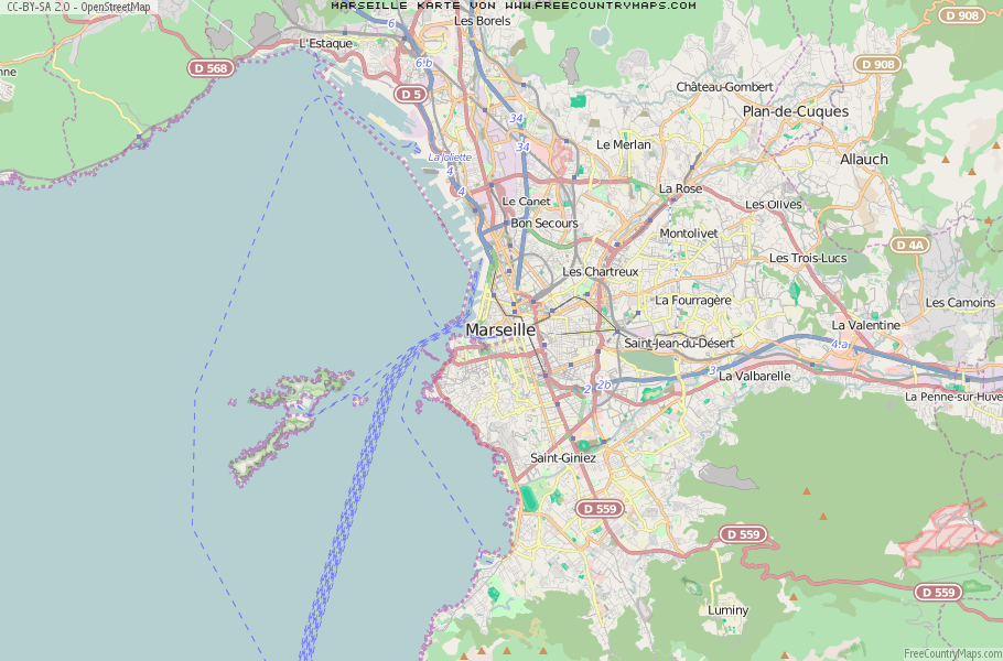 Karte Von Marseille Frankreich
