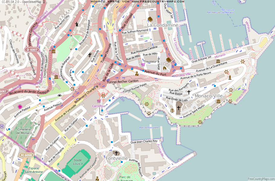 Karte Von Monaco Frankreich