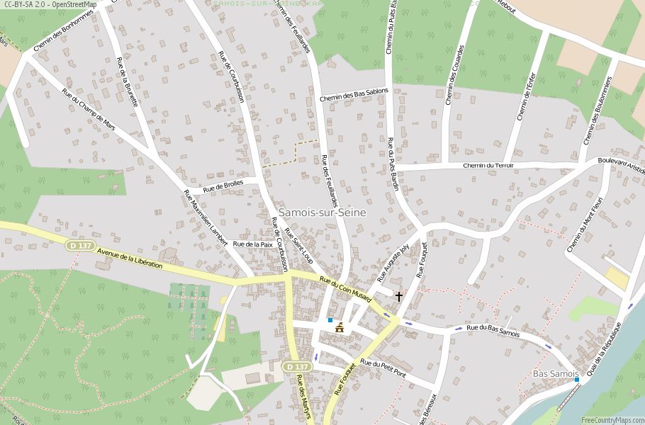 Karte Von Samois-sur-Seine Frankreich