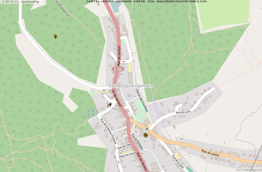 Karte Von Châtel-Saint-Germain Frankreich
