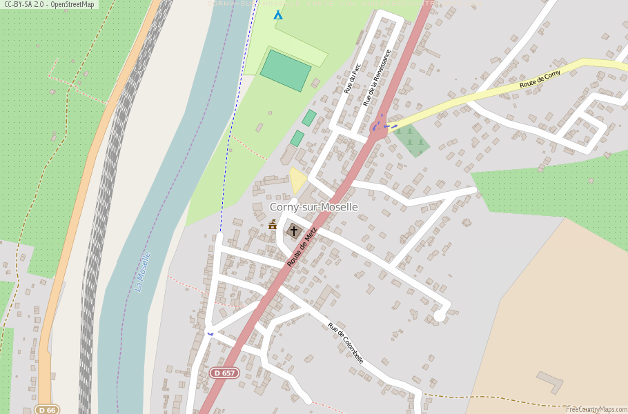 Karte Von Corny-sur-Moselle Frankreich
