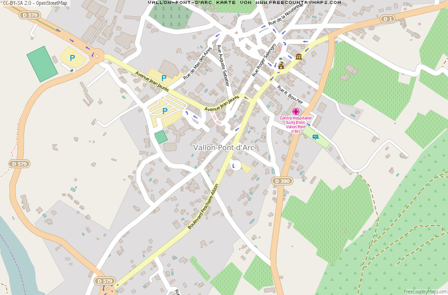 Karte Von Vallon-Pont-d