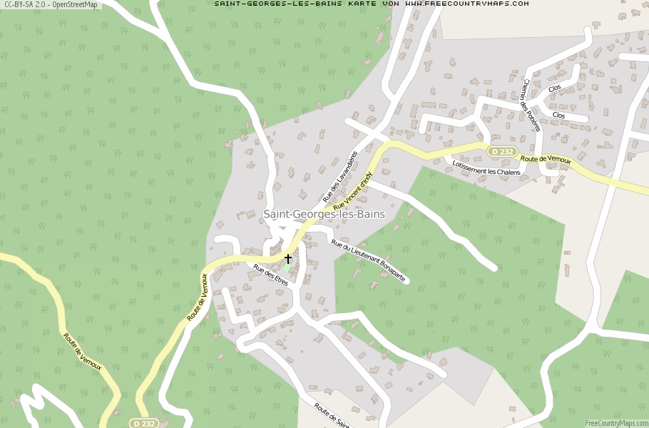 Karte Von Saint-Georges-les-Bains Frankreich