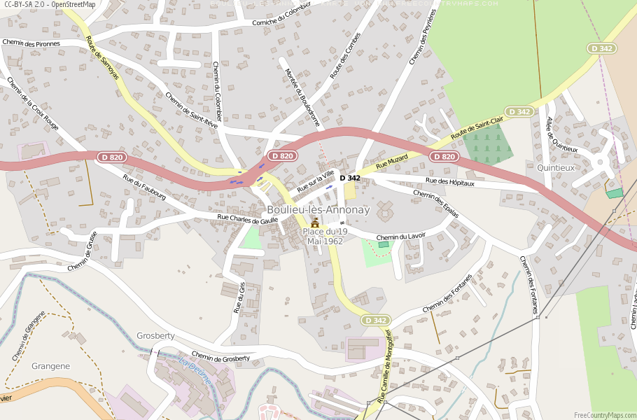 Karte Von Boulieu-lès-Annonay Frankreich
