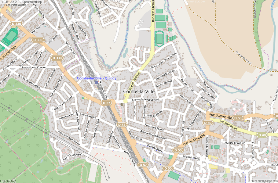 Karte Von Combs-la-Ville Frankreich