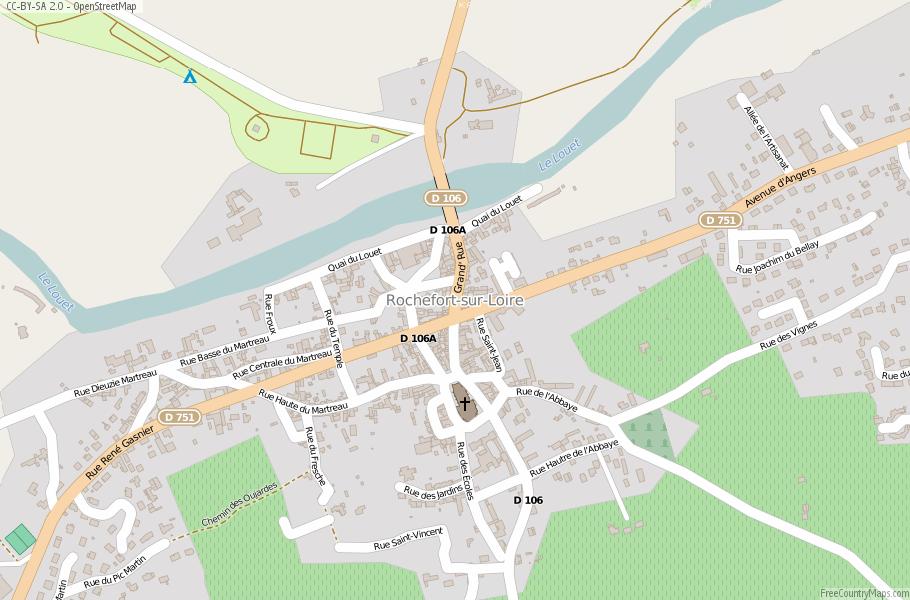 Karte Von Rochefort-sur-Loire Frankreich