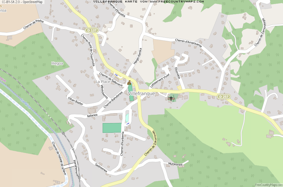 Karte Von Villefranque Frankreich