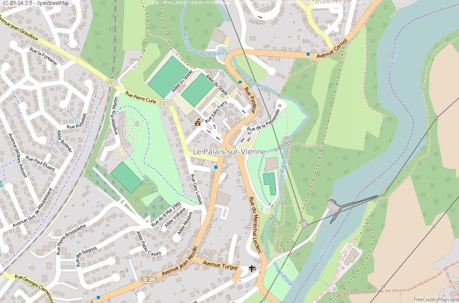 Karte Von Le Palais-sur-Vienne Frankreich