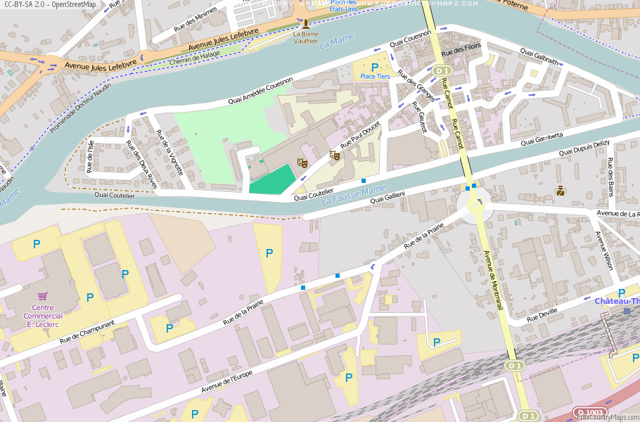 Karte Von Château-Thierry Frankreich