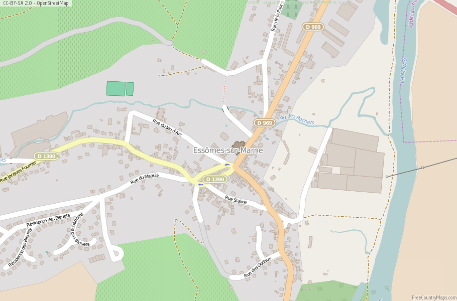 Karte Von Essômes-sur-Marne Frankreich