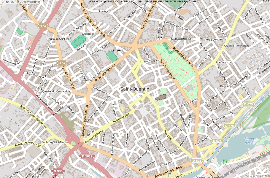 Karte Von Saint-Quentin Frankreich