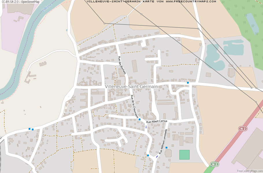 Karte Von Villeneuve-Saint-Germain Frankreich