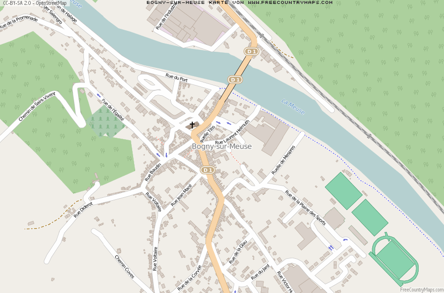 Karte Von Bogny-sur-Meuse Frankreich