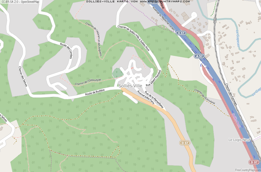 Karte Von Solliès-Ville Frankreich