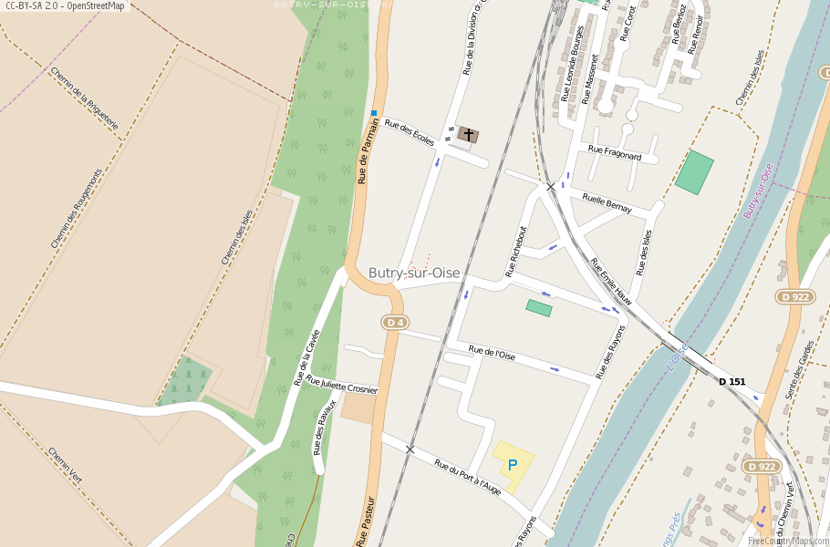Karte Von Butry-sur-Oise Frankreich
