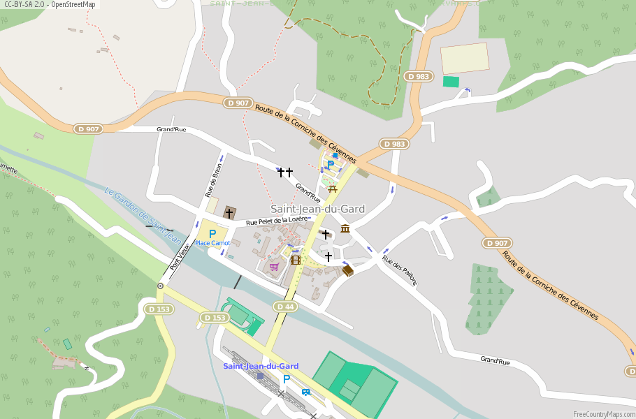 Karte Von Saint-Jean-du-Gard Frankreich