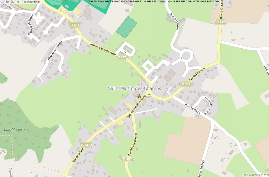 Karte Von Saint-Martin-des-Champs Frankreich