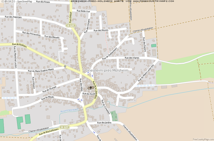 Karte Von Griesheim-près-Molsheim Frankreich