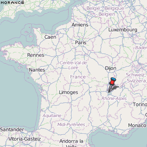 Morancé Karte Frankreich