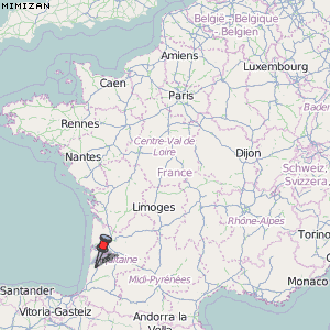 Mimizan Karte Frankreich