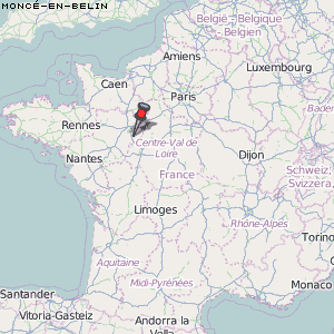 Moncé-en-Belin Karte Frankreich