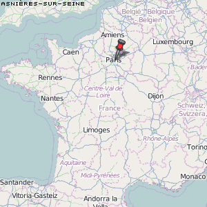 Asnières-sur-Seine Karte Frankreich