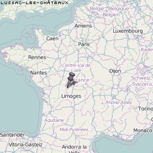 Lussac-les-Châteaux Karte Frankreich