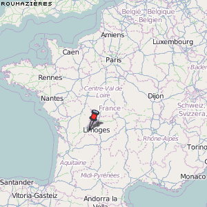 Roumazières Karte Frankreich