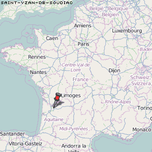 Saint-Yzan-de-Soudiac Karte Frankreich