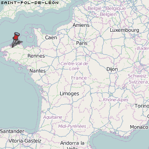 Saint-Pol-de-Léon Karte Frankreich