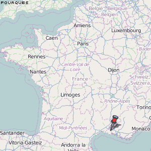Fourques Karte Frankreich