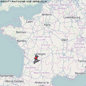 Saint-Antoine-de-Breuilh Karte Frankreich