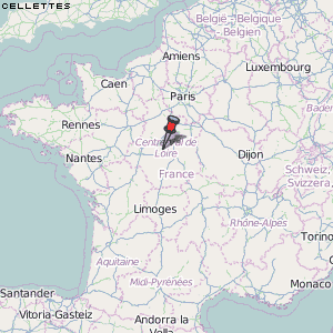 Cellettes Karte Frankreich